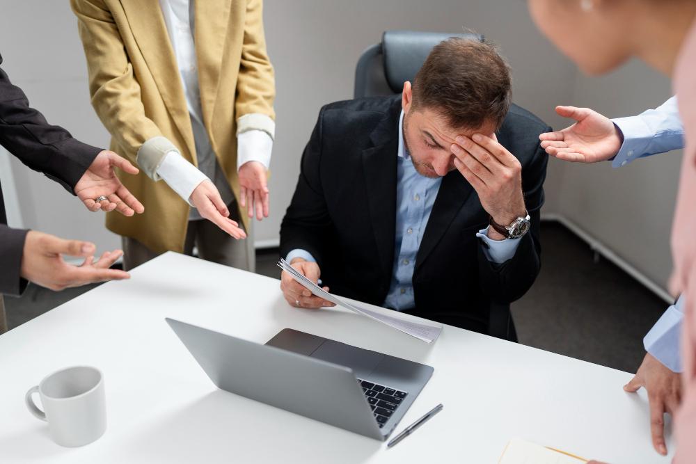 A confused person reviewing financial documents due to poor quality control in translation