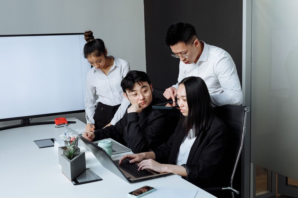 A team collaborates to verify terminology and improve legal translation accuracy.